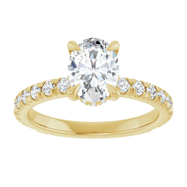 The Olivia 1.55ctw Oval cut Lab Grown Diamond Hidden Halo Engagement Ring