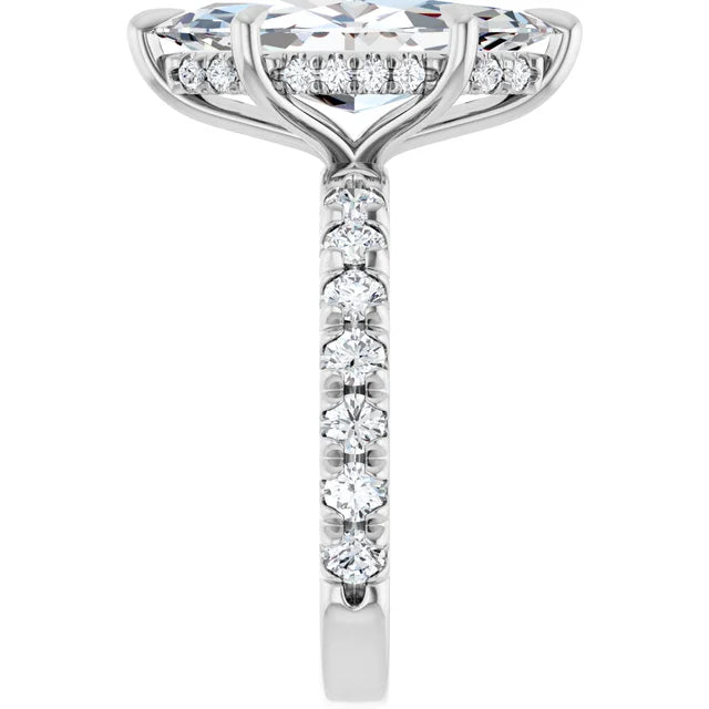 The Olivia 4.75ctw Marquise cut Lab Grown Diamond Hidden Halo Engagement Ring