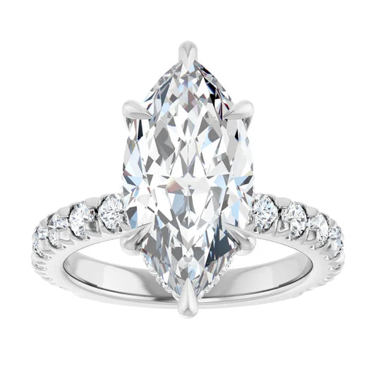 The Olivia 4.75ctw Marquise cut Lab Grown Diamond Hidden Halo Engagement Ring