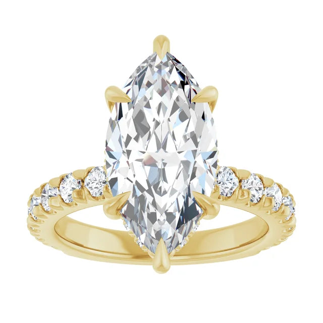 The Olivia 4.75ctw Marquise cut Lab Grown Diamond Hidden Halo Engagement Ring