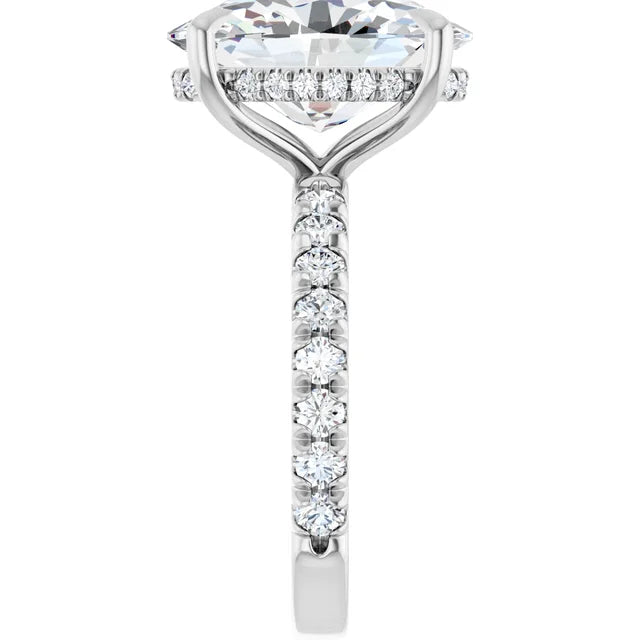 The Olivia 5.75ctw Oval cut Lab Grown Diamond Hidden Halo Engagement Ring