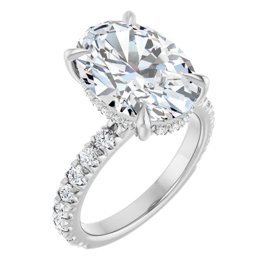 The Olivia 5.75ctw Oval cut Lab Grown Diamond Hidden Halo Engagement Ring