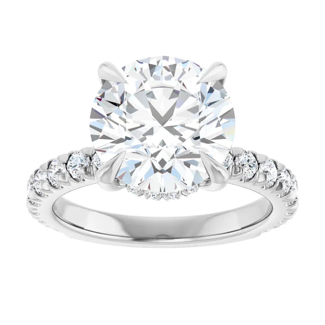 The Olivia 4.75ctw Round cut Lab Grown Diamond Hidden Halo Engagement Ring