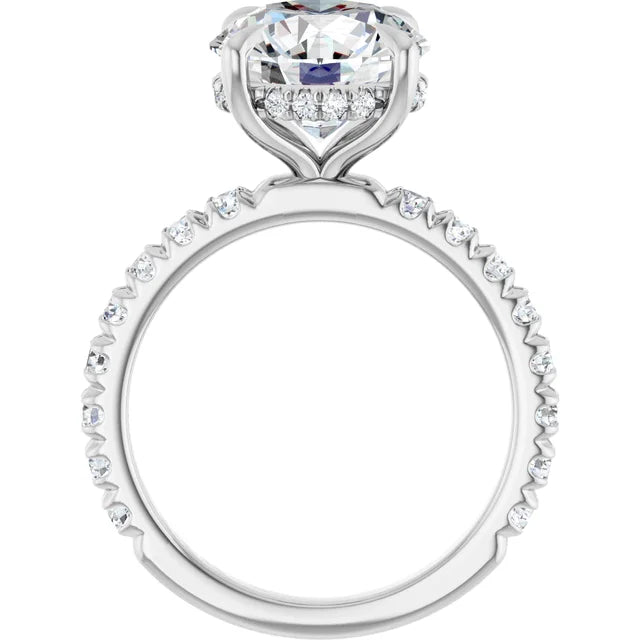 The Olivia 4.75ctw Round cut Lab Grown Diamond Hidden Halo Engagement Ring