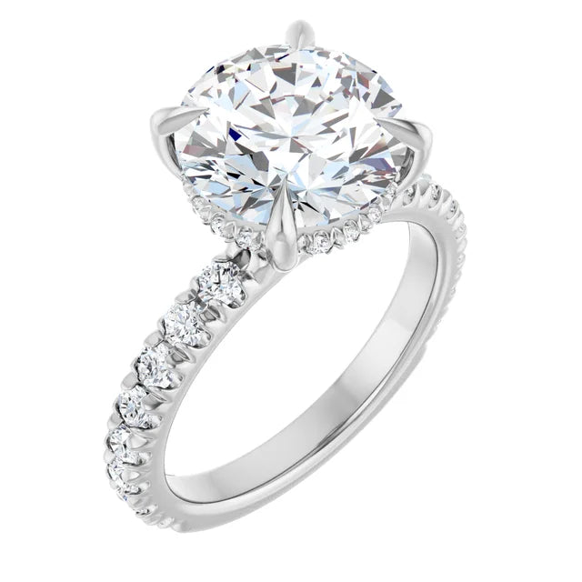 The Olivia 4.75ctw Round cut Lab Grown Diamond Hidden Halo Engagement Ring