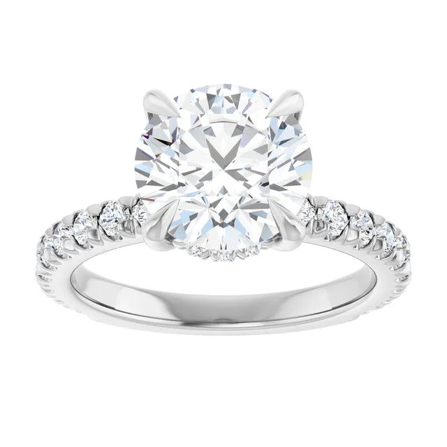 The Olivia 3.10ctw Round cut Lab Grown Diamond Hidden Halo Engagement Ring