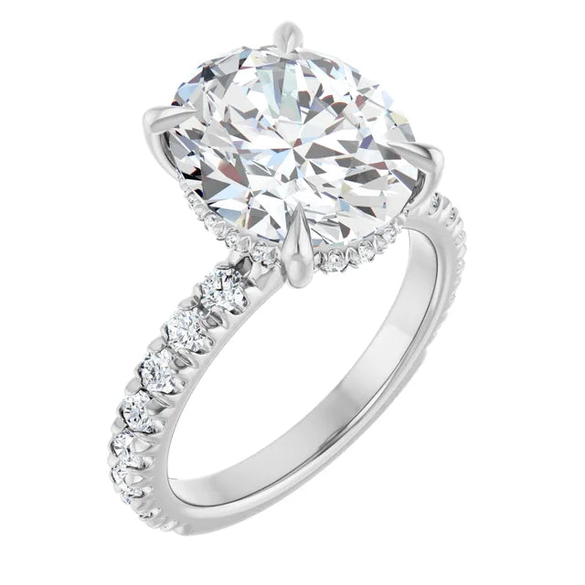 The Olivia 3.65ctw Oval cut Lab Grown Diamond Hidden Halo Engagement Ring