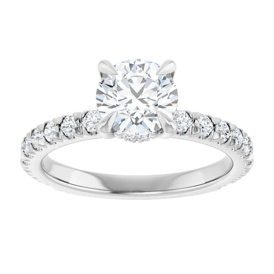 The Olivia 1.55ctw Round cut Lab Grown Diamond Hidden Halo Engagement Ring