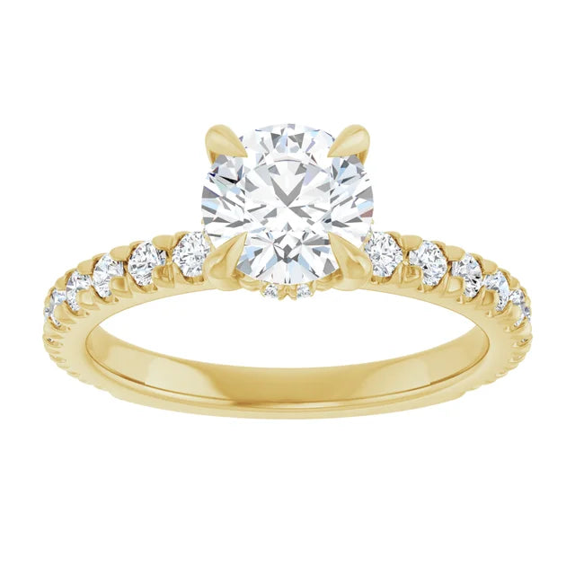 The Olivia 1.55ctw Round cut Lab Grown Diamond Hidden Halo Engagement Ring