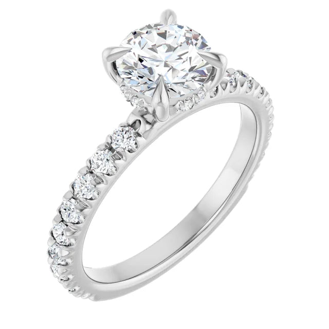 The Olivia 1.55ctw Round cut Lab Grown Diamond Hidden Halo Engagement Ring