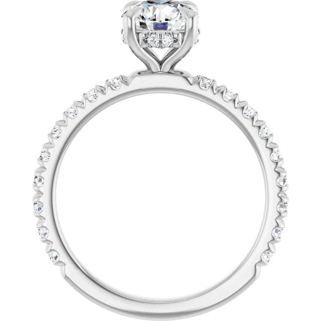 The Olivia 1.55ctw Round cut Lab Grown Diamond Hidden Halo Engagement Ring