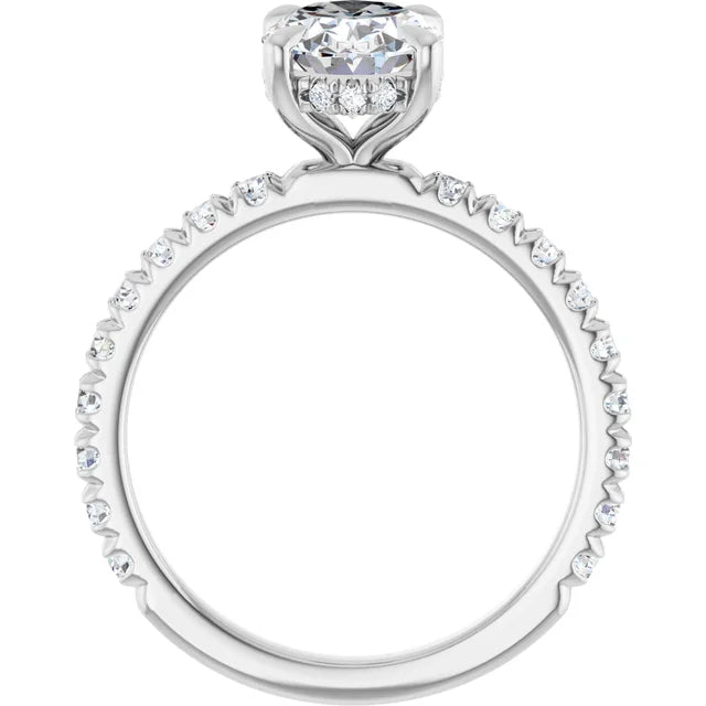 The Olivia 2.10ctw Oval cut Lab Grown Diamond Hidden Halo Engagement Ring