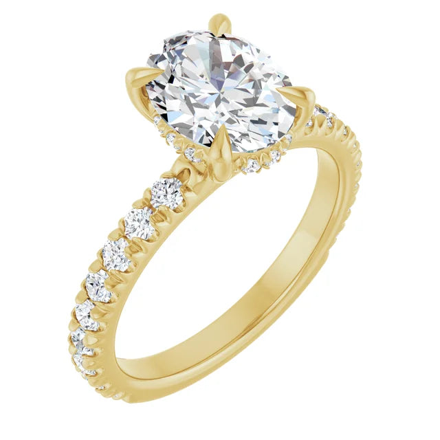 The Olivia 2.10ctw Oval cut Lab Grown Diamond Hidden Halo Engagement Ring
