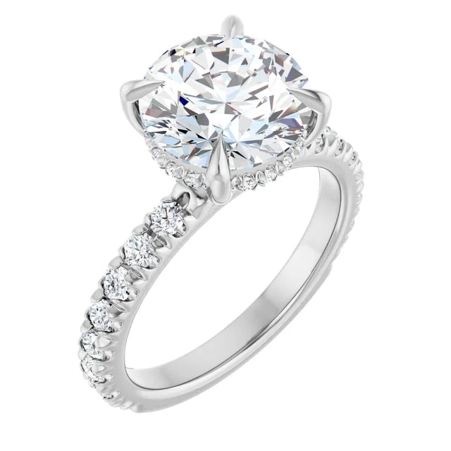 The Olivia 3.65ctw Round cut Lab Grown Diamond Hidden Halo Engagement Ring