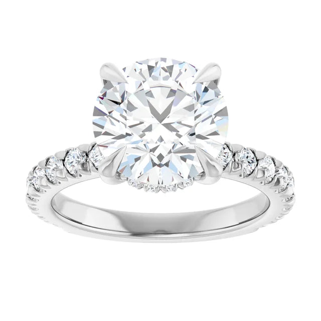 The Olivia 3.65ctw Round cut Lab Grown Diamond Hidden Halo Engagement Ring