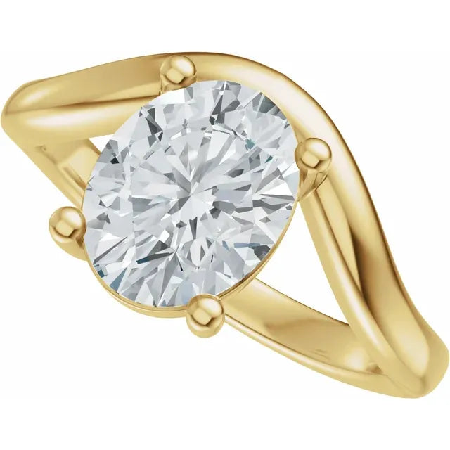 The Laura 2.00ct Oval cut Lab Grown Diamond Solitaire Wave Engagement Ring