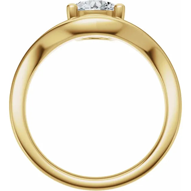 The Laura 2.00ct Oval cut Lab Grown Diamond Solitaire Wave Engagement Ring