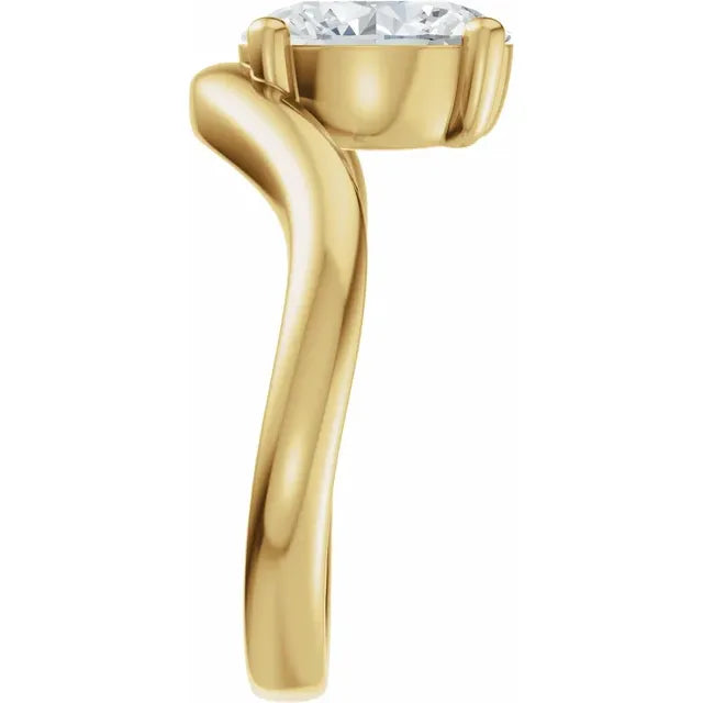 The Laura 2.00ct Oval cut Lab Grown Diamond Solitaire Wave Engagement Ring