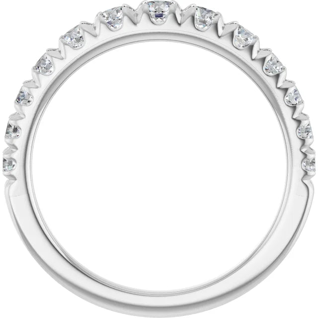 0.75ct Round Lab Grown Diamond French Set Graduated Half Eternity