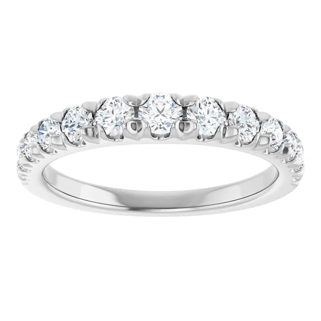 0.75ct Round Lab Grown Diamond French Set Graduated Half Eternity