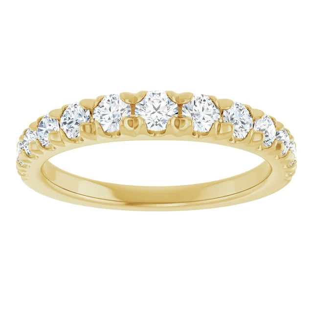 0.75ct Round Lab Grown Diamond French Set Graduated Half Eternity