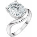 The Laura 3.00ct Oval cut Lab Grown Diamond Solitaire Wave Engagement Ring