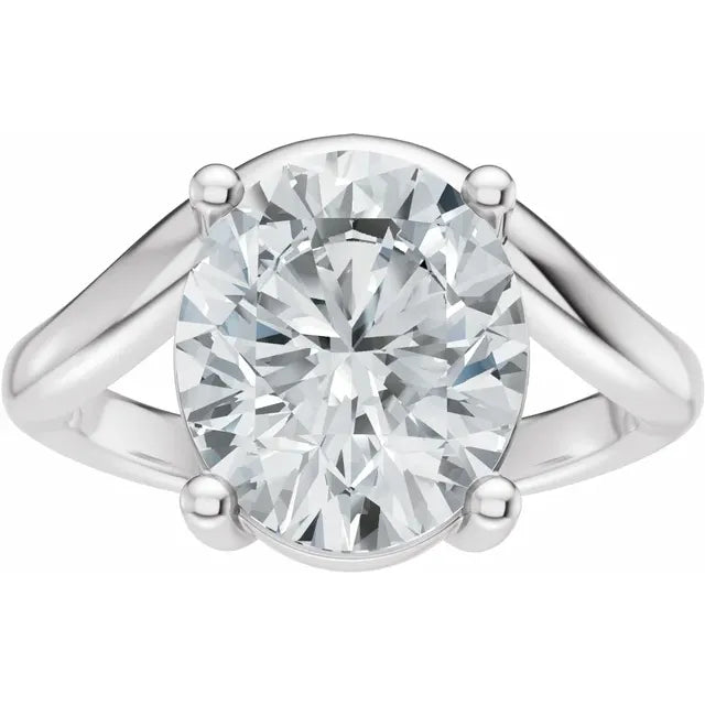 The Laura 2.50ct Oval cut Lab Grown Diamond Solitaire Wave Engagement Ring
