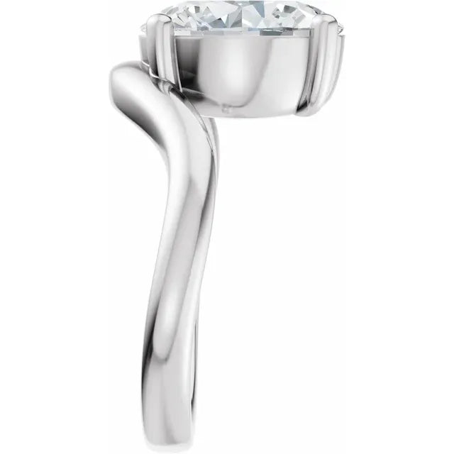 The Laura 2.50ct Oval cut Lab Grown Diamond Solitaire Wave Engagement Ring