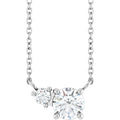 0.60ctw Lab Grown Diamond Toi et Moi Round Necklace in 14k Gold