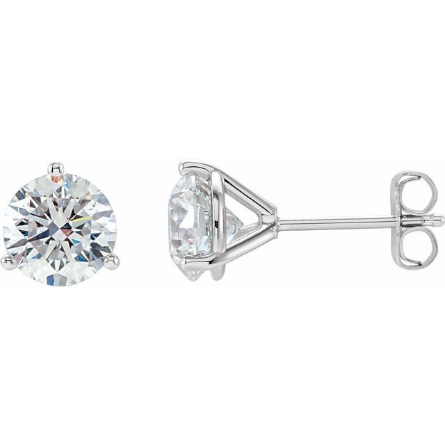 1.50ct Lab Grown Diamond Round 3 Prong Martini Style Earrings in 14k Gold