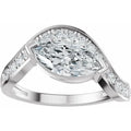 The Layla 1.25ctw Marquise cut Lab Grown Diamond Accented Bypass Engagement Ring