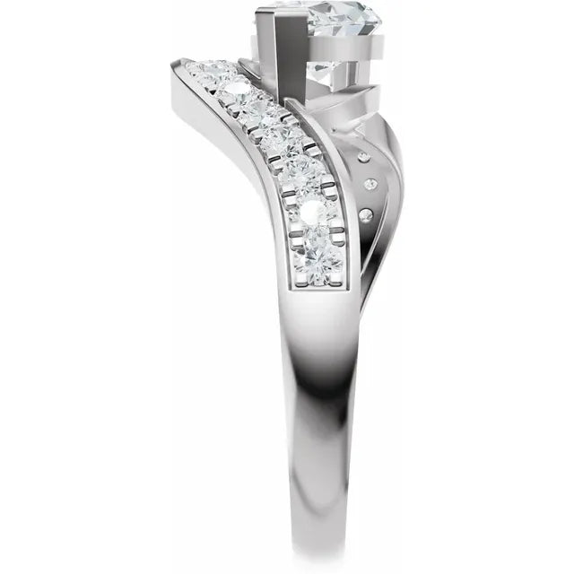 The Layla 1.25ctw Marquise cut Lab Grown Diamond Accented Bypass Engagement Ring
