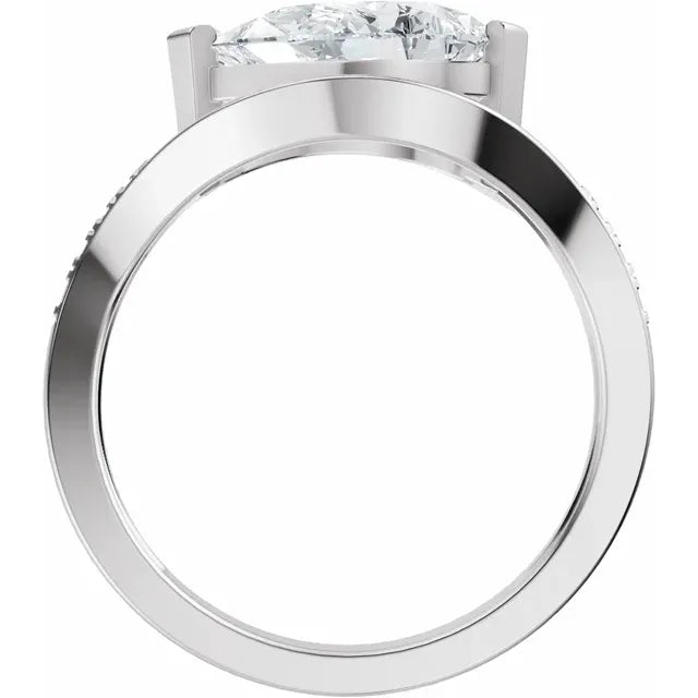 The Layla 2.75ctw Pear cut Lab Grown Diamond Accented Bypass Engagement Ring