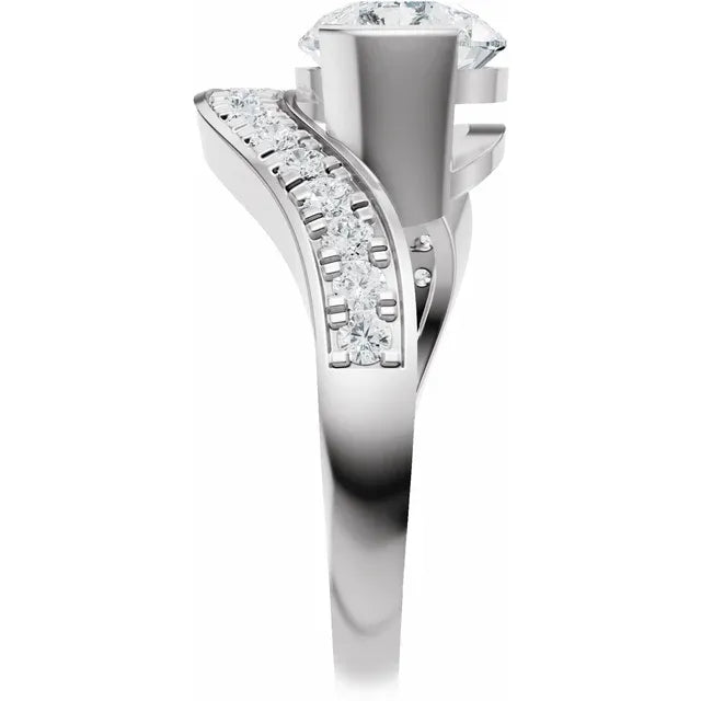 The Layla 2.75ctw Pear cut Lab Grown Diamond Accented Bypass Engagement Ring