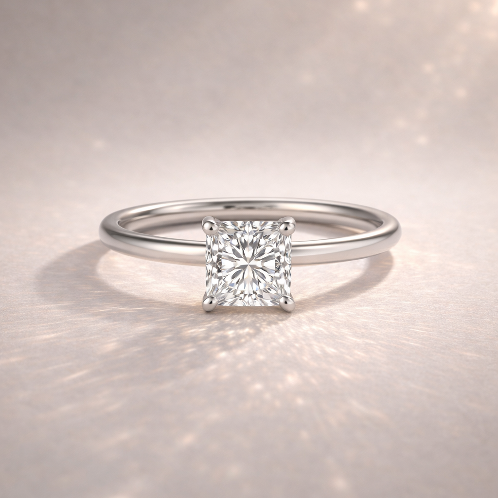 The Emma 1.00ct Princess cut Lab Grown Diamond Solitaire Engagement Ring