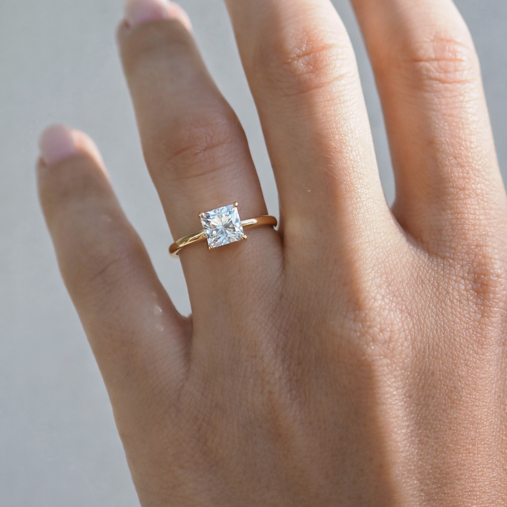 The Emma 1.00ct Princess cut Lab Grown Diamond Solitaire Engagement Ring