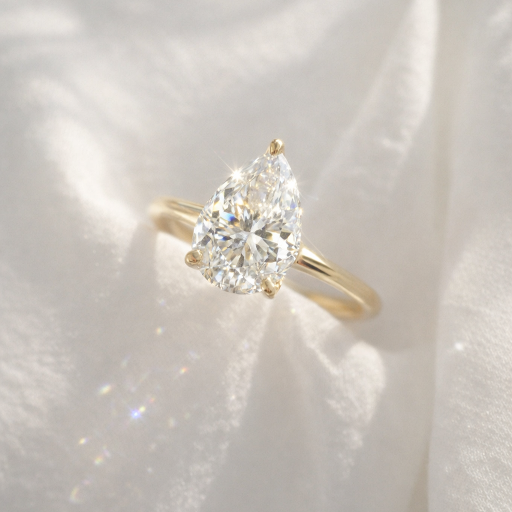 The Emma 2.00ct Pear cut Lab Grown Diamond Solitaire Engagement Ring