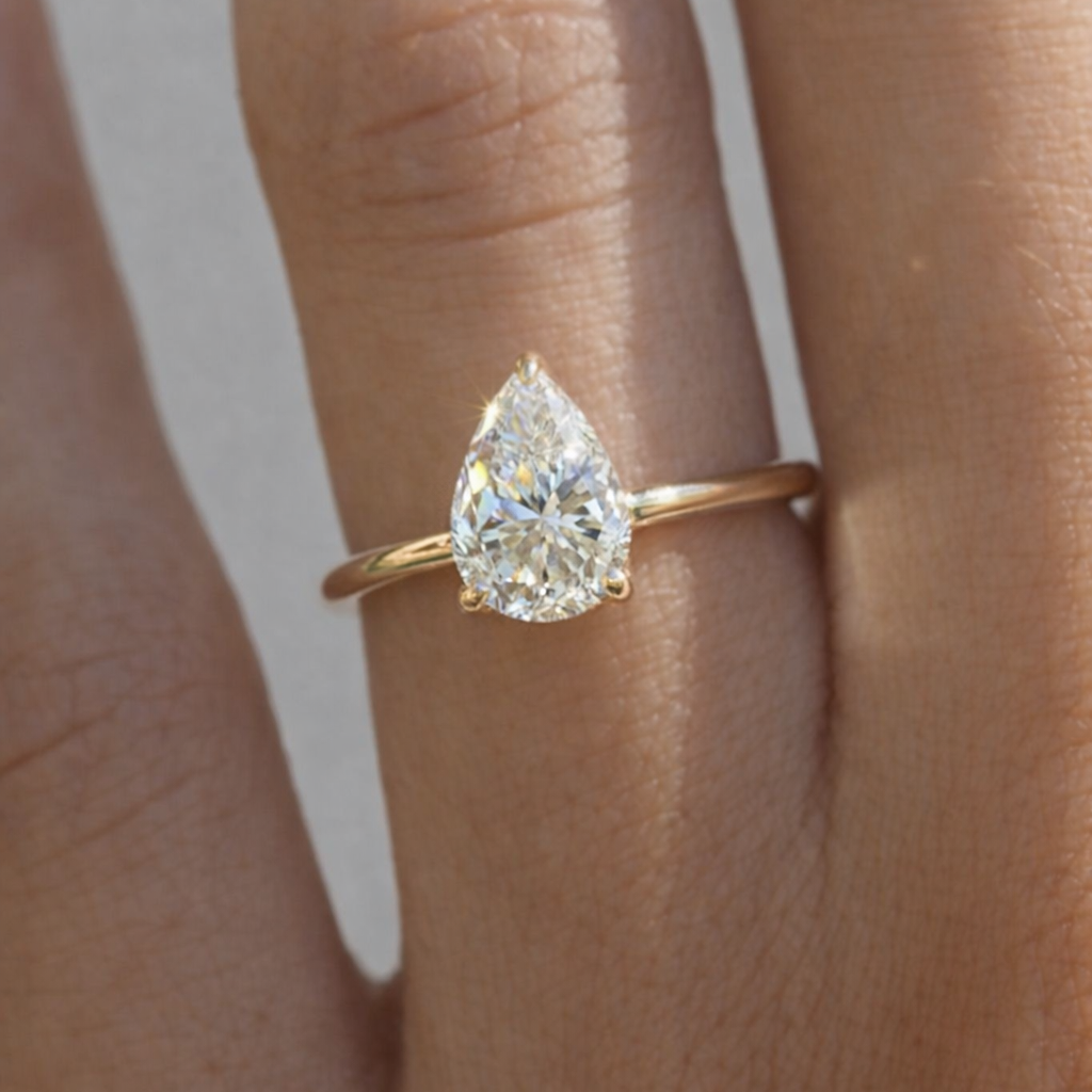 The Emma 2.00ct Pear cut Lab Grown Diamond Solitaire Engagement Ring