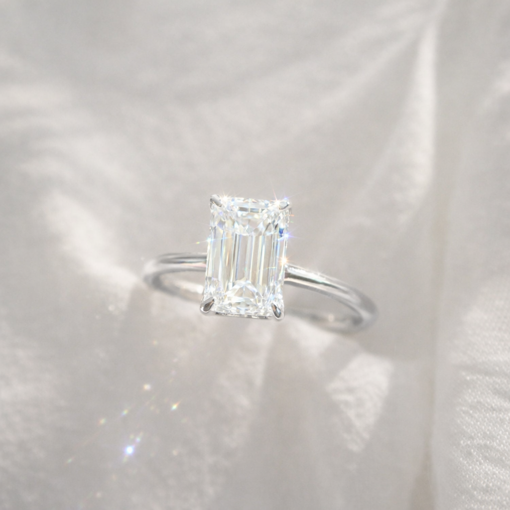 The Emma 2.00ct Emerald cut Lab Grown Diamond Solitaire Engagement Ring
