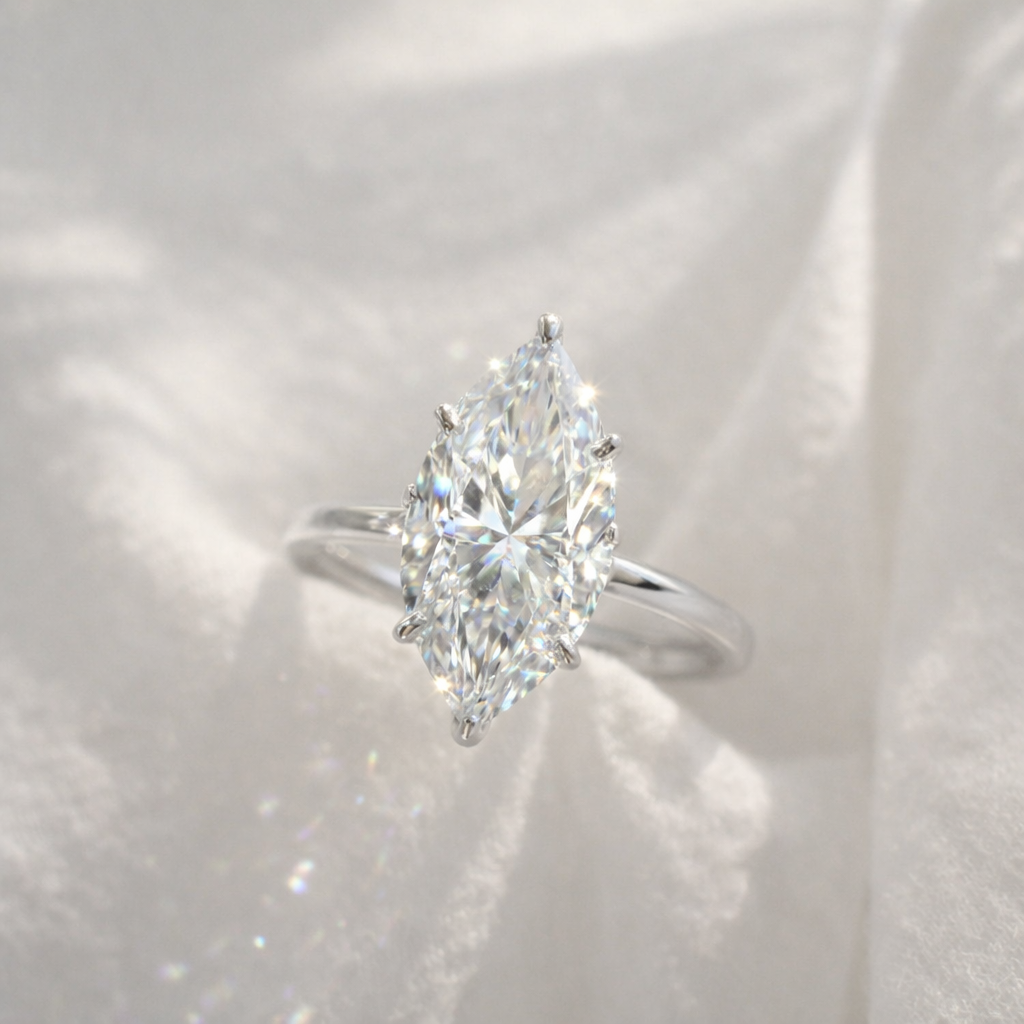The Emma 4.00ct Marquise cut Lab Grown Diamond Solitaire Engagement Ring