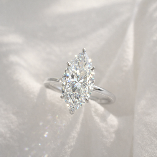 The Emma 4.00ct Marquise cut Lab Grown Diamond Solitaire Engagement Ring