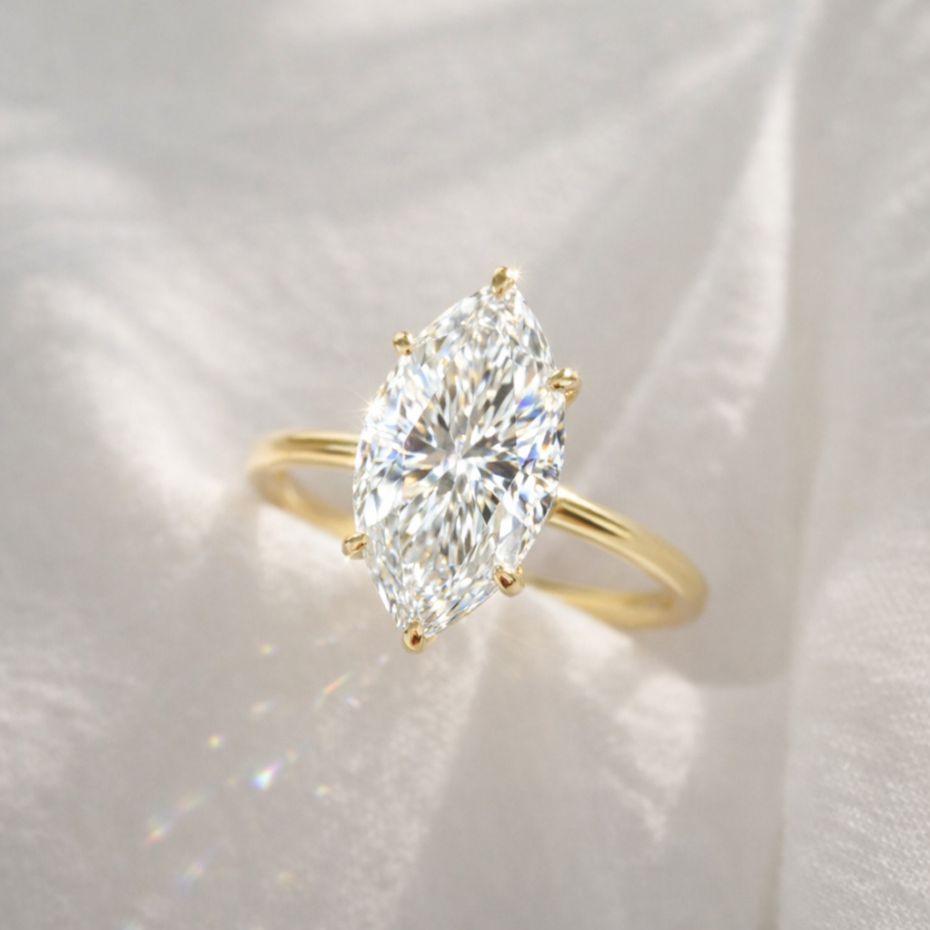 The Emma 4.00ct Marquise cut Lab Grown Diamond Solitaire Engagement Ring