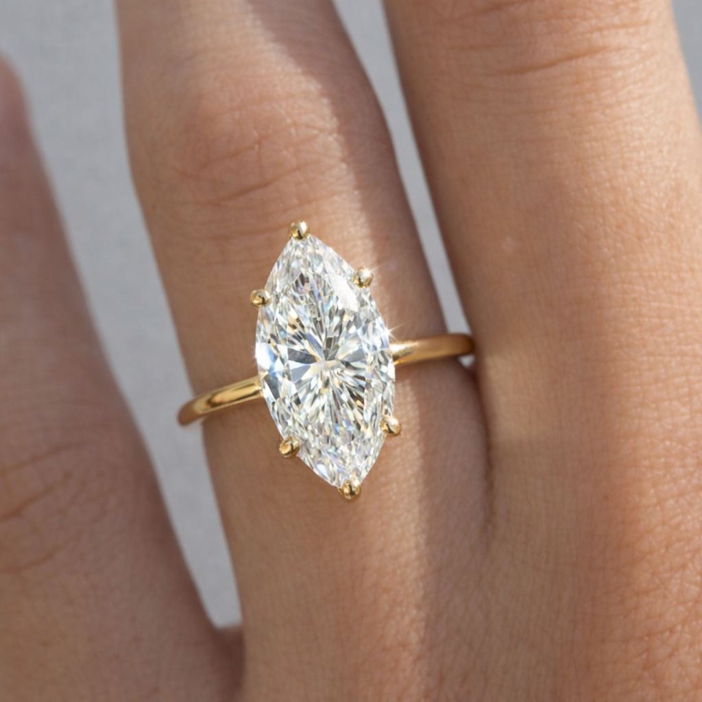 The Emma 4.00ct Marquise cut Lab Grown Diamond Solitaire Engagement Ring