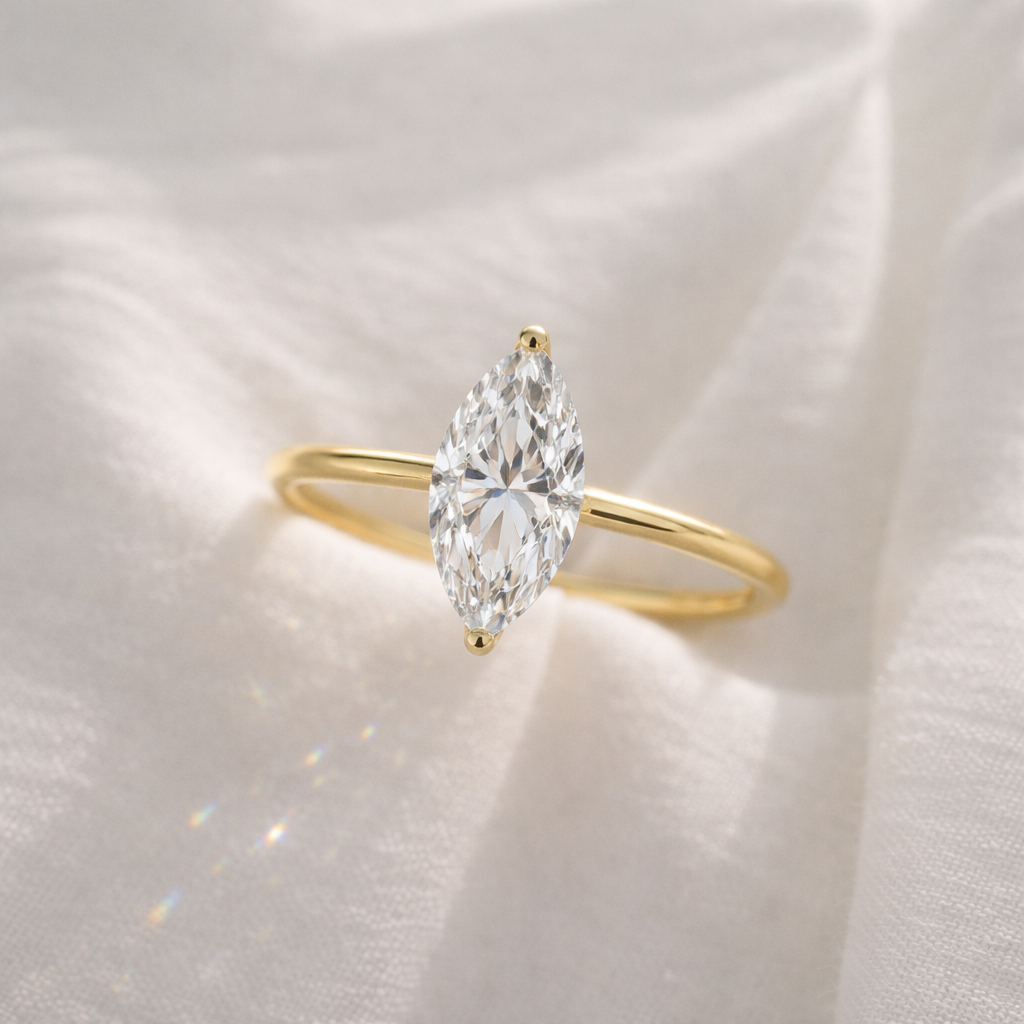 The Emma 2.00ct Marquise cut Lab Grown Diamond Solitaire Engagement Ring