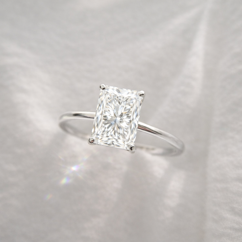 The Emma 3.00ct Radiant cut Lab Grown Diamond Solitaire Engagement Ring