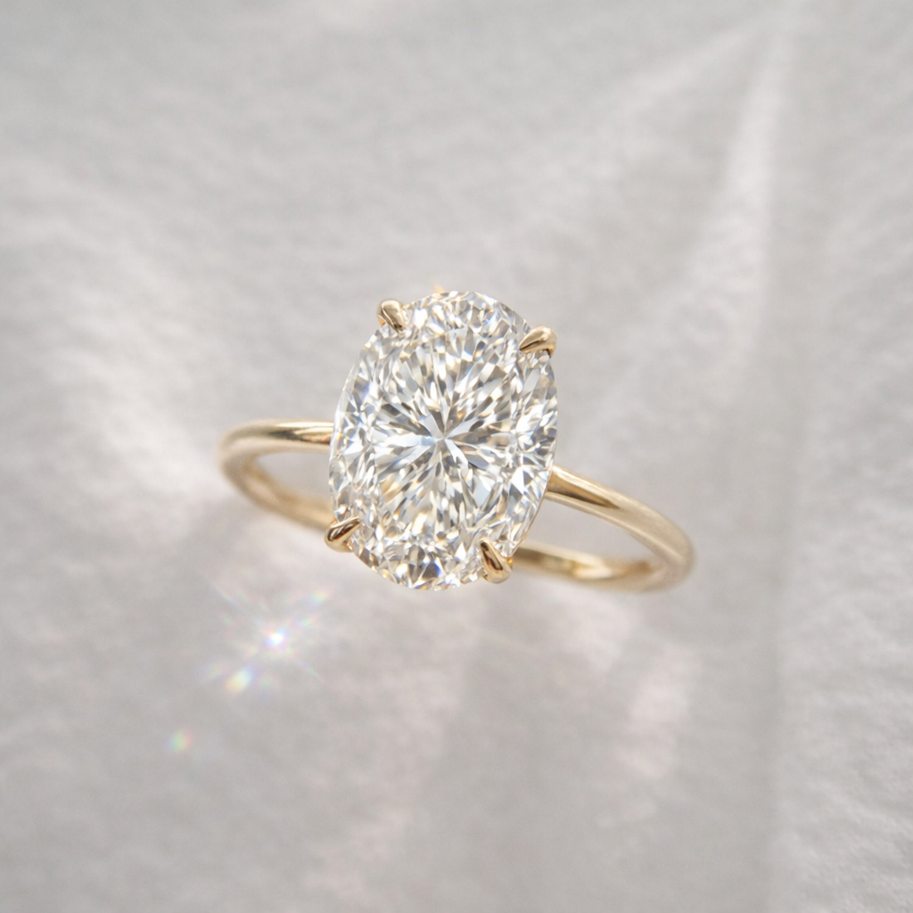 The Emma 4.00ct Oval cut Lab Grown Diamond Solitaire Engagement Ring