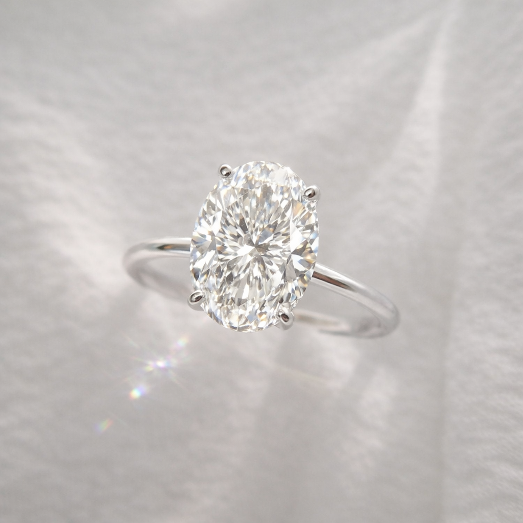 The Emma 4.00ct Oval cut Lab Grown Diamond Solitaire Engagement Ring