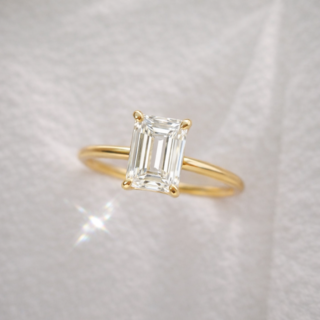 The Emma 3.00ct Emerald cut Lab Grown Diamond Solitaire Engagement Ring