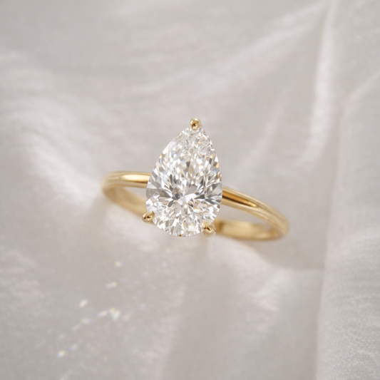 The Emma 3.00ct Pear cut Lab Grown Diamond Solitaire Engagement Ring