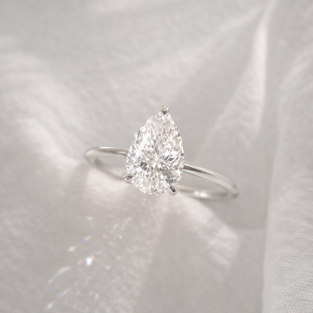 The Emma 3.00ct Pear cut Lab Grown Diamond Solitaire Engagement Ring